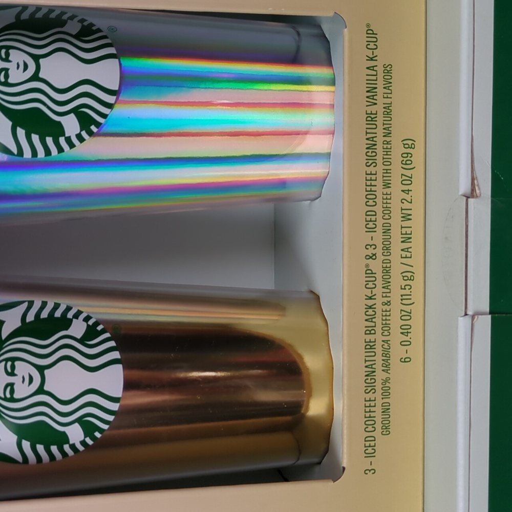 Starbucks 24 oz Tumbler Set & 6 Iced Coffee K-Cup Pods In Pink Tones - Picture 3 of 7